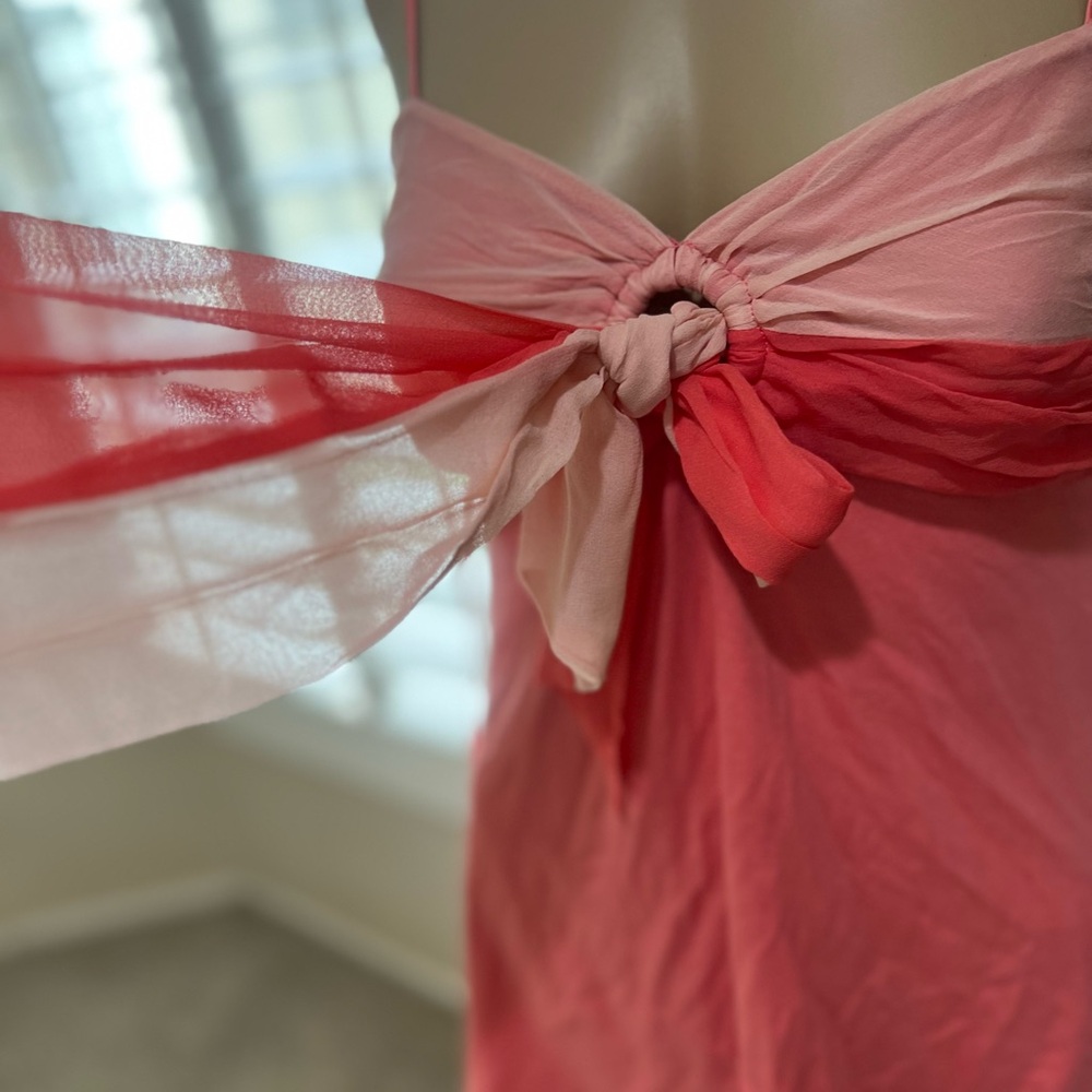 Y2k Milkmaid jersey tie front belt strap Orange summer cami tank blouse fairy xs - Picture 6 of 13